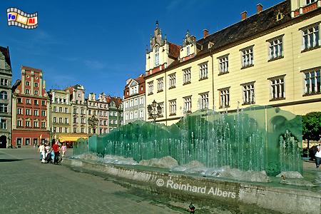 Wrocław (Breslau) - Brunnen auf dem Rynek (Ring), Polen, Polska, Breslau, Wrocław, Rynek, Ring, Brunnen