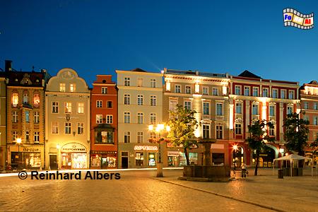Świdnica (Schweidnitz) - Der beleuchtete Rynek (Ring) zur blauen Stunde., Polska, Polen, Schlesien, Schweidnitz, Swidnica, Rynek, Ring