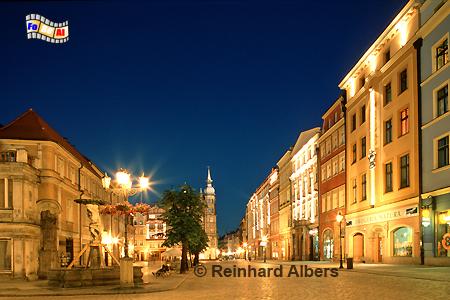 Świdnica (Schweidnitz) - Der beleuchtete Rynek (Ring) zur blauen Stunde., Polska, Polen, Schlesien, Schweidnitz, Swidnica, Rynek, Ring
