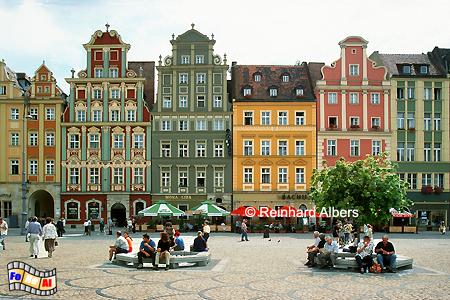 Wrocław (Breslau) - B�rgerh�user an der S�dseite des Rynek (Ring)., Polen, Polska, Breslau, Wroclaw, Niederschlesien, foreal, Albers, foto, Ring, Rynek