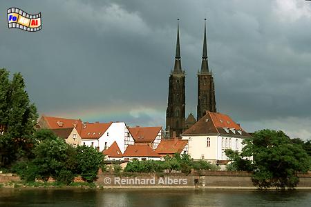 Wrocław (Breslau) - Blick auf die Dominsel, Polen, Polska, Breslau, Wroclaw, Niederschlesien, foreal, Albers, foto, Dom, Dominsel