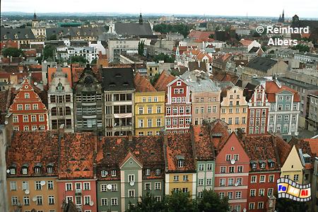 Wroclaw (Breslau) Blick vom Rathausturm auf die Dcher am Rynek, Polen, Polska, Breslau, Wroclaw, Niederschlesien, foreal, Albers, foto, Rynek