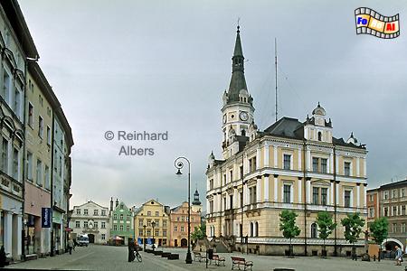 Lądek Zdrj (Bad Landeck) - Marktplatz mit Rathaus, Polen, Polska, Schlesien, Glater Land, Bad Landeck, Lądek Zdrj 