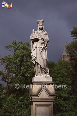 Wrocław (Breslau) - Statue der Heiligen Hedwig an der Brcke zur Dominsel, Polen, Polska, Breslau, Wroclaw, Niederschlesien, foreal, Albers, foto, Heilige Hedwig,