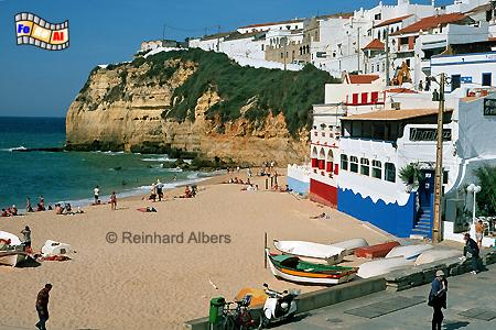 Bucht und Strand von Carvoeiro., Portugal, Algarve, Carvoeiro, Bucht, Felsenk�ste, Foto, Albers, foreal,