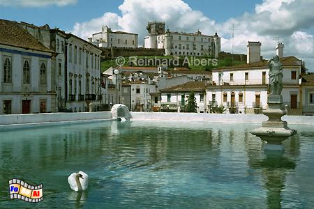 Estremoz - Blick auf die Oberstadt mit Schloss/Burg, heute Pousada., Portugal, Alentejo, Estremoz, Albers, Foto, foreal,