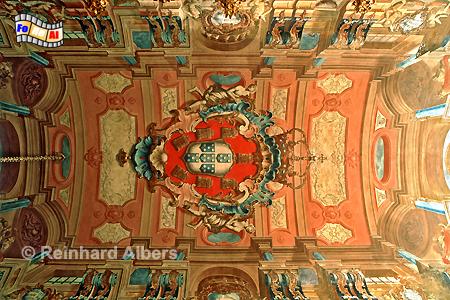 Lagos - Wappen der port. K�nige im Deckengew�lbe der Kirche des Heiligen Antonius., Portugal, Algarve, Kirche, Antonius, Schnitzereien, Albers, Foto, foreal,