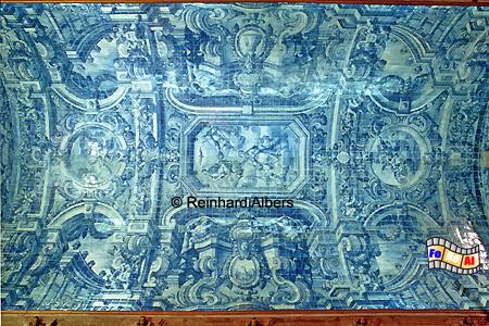 Mit Azulejos verkleidestes Gew�lbe der Kirche des Heiligen Laurentius in Almansil., Portugal, Algarve, Almansil, Lourenco, Gew�lbe, Foto, Albers, foreal,