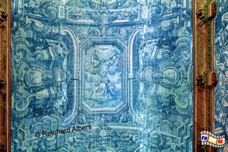 Mit Azulejos verkleidestes Gewlbe der Kirche des Heiligen Laurentius in Almansil., Portugal, Algarve, Almansil, Lourenco, Gewlbe, Foto, Albers, foreal,