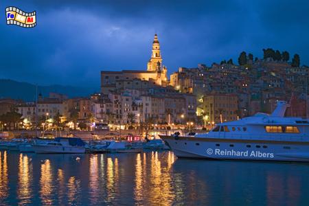 Menton am Abend, Frankreich, France, Menton, Cte, Azur, foreal, Albers, Bild, Foto