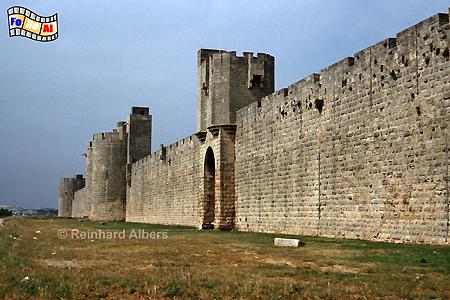 Aigues Mortes - Festungsmauer, Frankreich, France, Camargue, Aigues, Mortes, foreal, Albers, Foto, Bild, Stadttor, Rempart