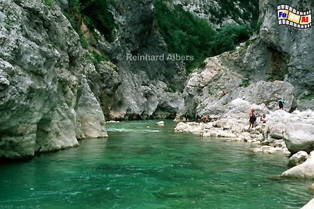 Gorges du Verdon - Flussbett im Sommer, Frankreich, France, Provence, Gorges, Verdon, Schlucht, foreal, Albers, Bild, Foto