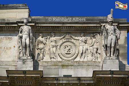 Relief am Arc de Triomphe du Carrousel, Frankreich, France, Paris, Arc, Triomphe, Carrousel, Quadriga, foreal, Albers,