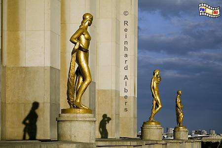 Art Deco-Figuren am Palais de Chaillot, Paris, Palais Chaillot, Trocadro, Art Dco, Albers, Foto, foreal,