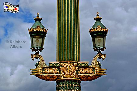Kandelaber auf dem Place de la Concorde, Paris, Concorde, Kandelaber, Laterne, Albers, Foto, foreal,