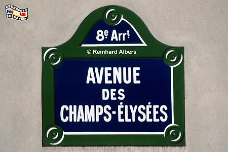 Straenschild, Paris, Straenschild, Champs, Elyses, Albers, Foto, foreal,