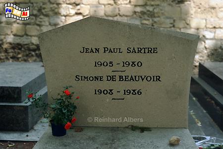 Grab von Jean-Paul Sartre und Simone de Beauvoir auf dem Friedhof Montparnasse., Frankreich, France, Paris, Friedhof, Montparnasse, Sartre, Beauvoir, Albers, foreal,
