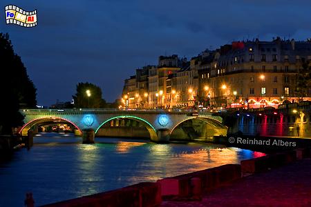 Seine am Abend mit Pont Saint-Michel., Paris, Seine, Pont, Saint-Michel, Albers, Foto, foreal,