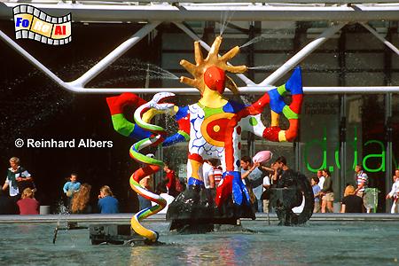 Strawinsky-Brunnen mit Figuren von Niki de Saint-Phalle und Jean Tinguely., Frankreich, France, Paris, Fontaine, Brunnen, Strawinsky, Phalle, Tinguely, foreal, Albers,