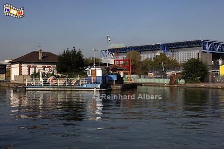 Schleuse am bergang vom Canal de l'Ourcq zum Canal Saint-Denis., Paris, Canal, Denis, Ourcq, Albers, Foto, foreal,