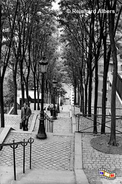 Treppe auf den Montmartre-Hgel., Paris, Treppe, Buttes, Montmartre, Albers, Foto, foreal,