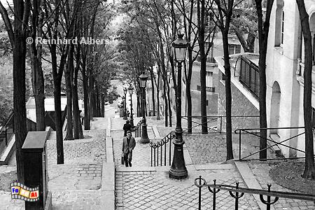 Treppe auf den Montmartre-Hgel., Paris, Buttes, Montmartre, Albers, Foto, foreal,