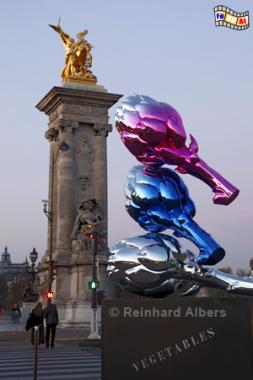 Artischockenskulptur an der Pont Alexandre III., Paris, Kunst, Skulptur, Artischocken, Alexandre III, Albers, Foto, foreal,