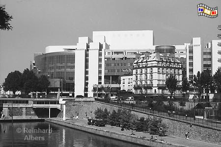 Die Opra Bastille mit dem Arsenal im Vordergrund., Paris, Bastille, Oper, Foto, foreal, Albers