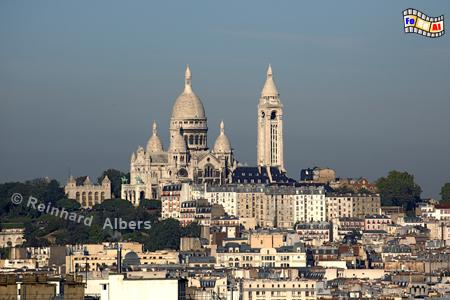 Sacr� C�ur auf dem Montmartre-H�gel., Paris, Montmartre, Buttes, Sacr� C�ur, Albers, Foto, foreal,