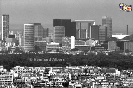 Blick vom Eiffelturm auf das Viertel La Dfense., Frankreich, France, Paris, La Dfense, Esplanade, foreal, Albers, Foto,