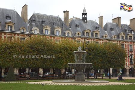 Place des Vosges im Herbst., Paris, Place, Vosges, Marais, Albers, Foto, foreal,