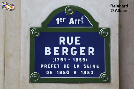 Straenschild: Rue Berger, Paris, Straenschild, Berger, Albers, Foto, foreal,