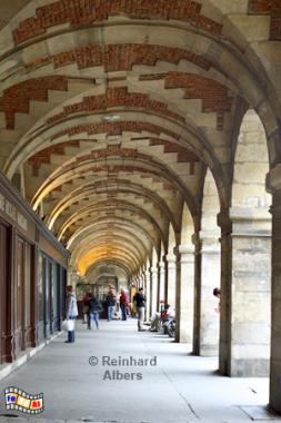 Arkaden am Place des Vosges., Paris, Place, Vosges, Marais, Albers, Foto, foreal,