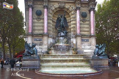 Fontaine Saint-Michel, Paris, Fontaine, Saint Michel, Albers, Foto, foreal,