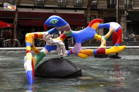 Figur von Niki de Saint Phalle im Strawinsky-Brunnen., Frankreich, France, Paris, Fontaine, Brunnen, Strawinsky, Phalle, Tinguely, foreal, Albers,