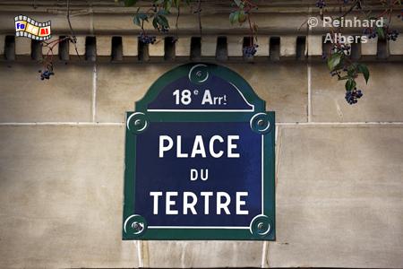 Stra�enschild auf dem Montmartre-H�gel., Paris, Montmartre, Tertre, Albers, Foto, foreal,