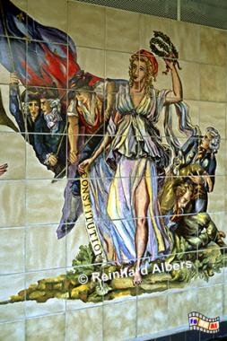 Zeitgenssische Darstellung der Frz. Revolution in der Metrostation am Place de la Bastille., Paris, Metro, Bastille, Revolution, Albers, foreal,