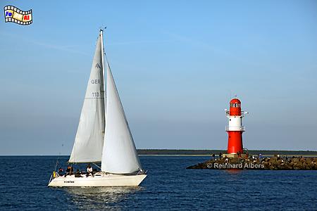 Warnem�nde - Molenfeuer, Ostseek�ste, Mecklenburg, Warnem�nde, Molenfeuer, Leuchtturm, Albers, Foto, foreal, Warnow,