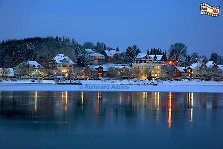 Eckernfrde - Blick auf den Ortsteil Borby in der Abenddmmerung., Eckernfrde, Borby, Frde, Ostsee, Winter, Hafen, Foto, foreal, Albers,
