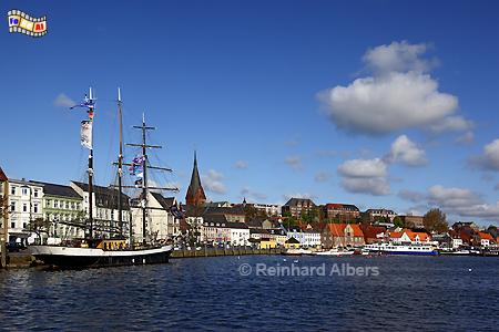Flensburg - Innenstadt mit Frde., Flensburg, Frde, Hafen, Albers, Foto, foreal,