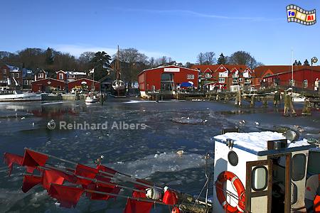 Winter im Hafen von Eckernf�rde., Eckernf�rde, Hafen, Ostsee, Eis, Foto, foreal, Albers,