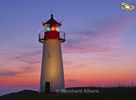 Leuchtturm List West mit Abendrot, Insel, Sylt, Leuchtturm, Ellenbogen, List West, foreal, Albers,