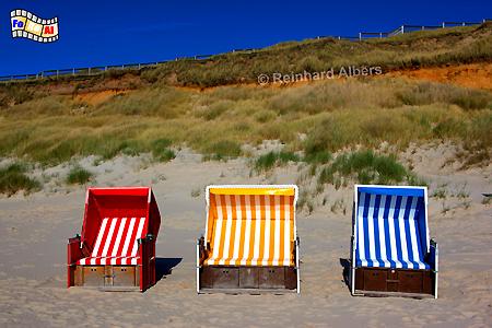 Strandkrbe am Roten Kliff, Sylt, Rotes Kliff, Kampen, Steilkste, foreal, Albers, Strandkorb,