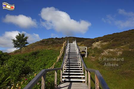 Treppe zum Jensmettenberg westlich von List., Sylt, Nordseekste, List, Jensmettenberg, Albers, Foto, foreal,