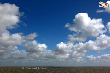 Nordseekste mit Himmel und Wolken., Nordseekste, Nordsee, Himmel, Wolken, Wetter, Albers, Foto, foreal,