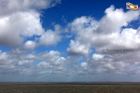 Nordseek�ste mit Himmel und Wolken., Nordseek�ste, Nordsee, Himmel, Wolken, Wetter, Albers, Foto, foreal,