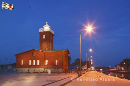Darłówko (Rügenwaldermünde) an der Mündung der Wieprza (Wipper)., Polen, Polska, Darłówko, Rügenwaldermünde, Leuchtturm, Albers, Foto, foreal, Wieprza, 