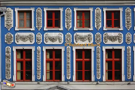 Szczecin (Stettin). Wiederaufgebaute Hausfassade am hist. Marktplatz, Polen, Polska, Szczecin, Stettin, Rathaus, Pommern, foreal, Foto, Albers,
