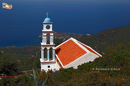 Kirche von Sfinari oberhalb des Meeres an der Westkste., Kreta, Crete, Sfinari, foreal, Foto, Bild, Albers,