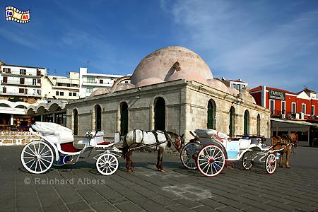 Chania, die ehemalige Djamissi-Moschee dient heute als Kunstgalerie, Kreta, Crete, Chania, Moschee, Hafen, foreal, Foto, Bild,